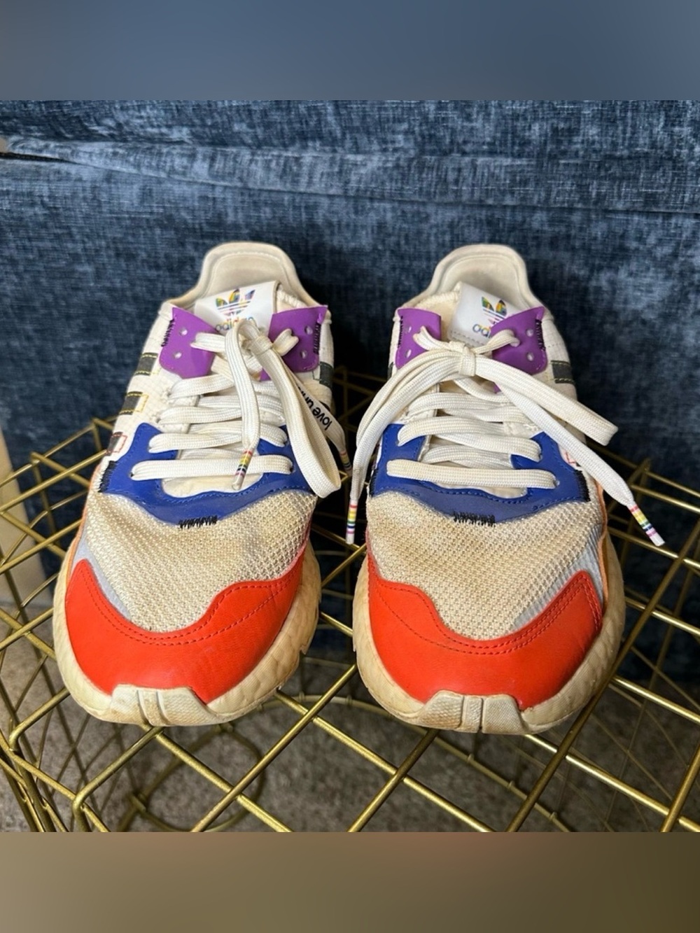 Adidas Love Unites Nite Jogger Sneakers in Pride White/Rainbow